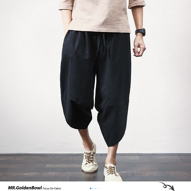 Men Cotton Linen Harem Pant