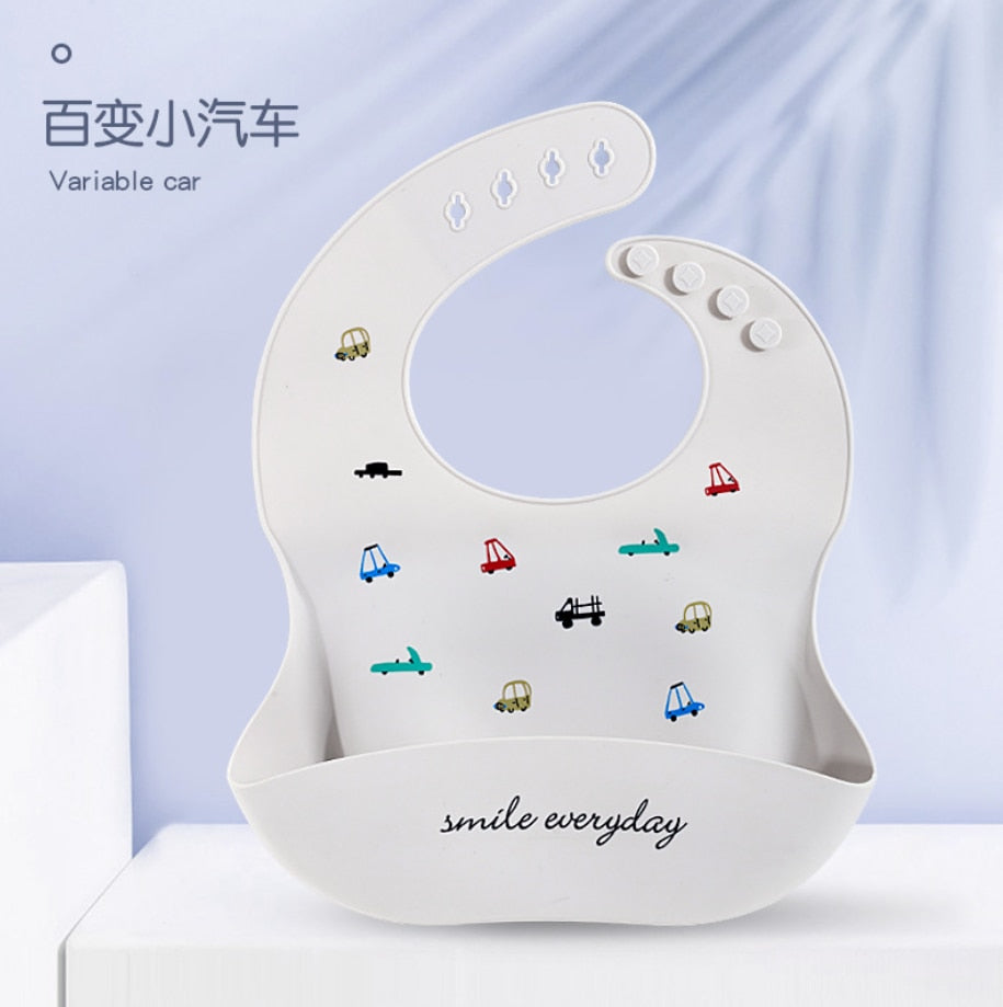 Fashionable Silicon Breastplate Baby Bib Waterproof Solid Infant Bandana Bibs Newborn Feeding Burp Cloth Drooling Scarf Dropship