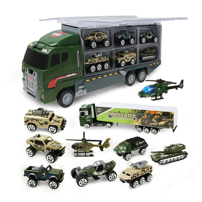 Mini Car & Storage Truck Alloy Diecast Car Engineering Excavator Toys Vehicles Truck Car Model Gift For Kids Boys 11 Pieces