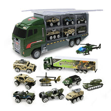 将图片加载到图库查看器，Mini Car &amp; Storage Truck Alloy Diecast Car Engineering Excavator Toys Vehicles Truck Car Model Gift For Kids Boys 11 Pieces
