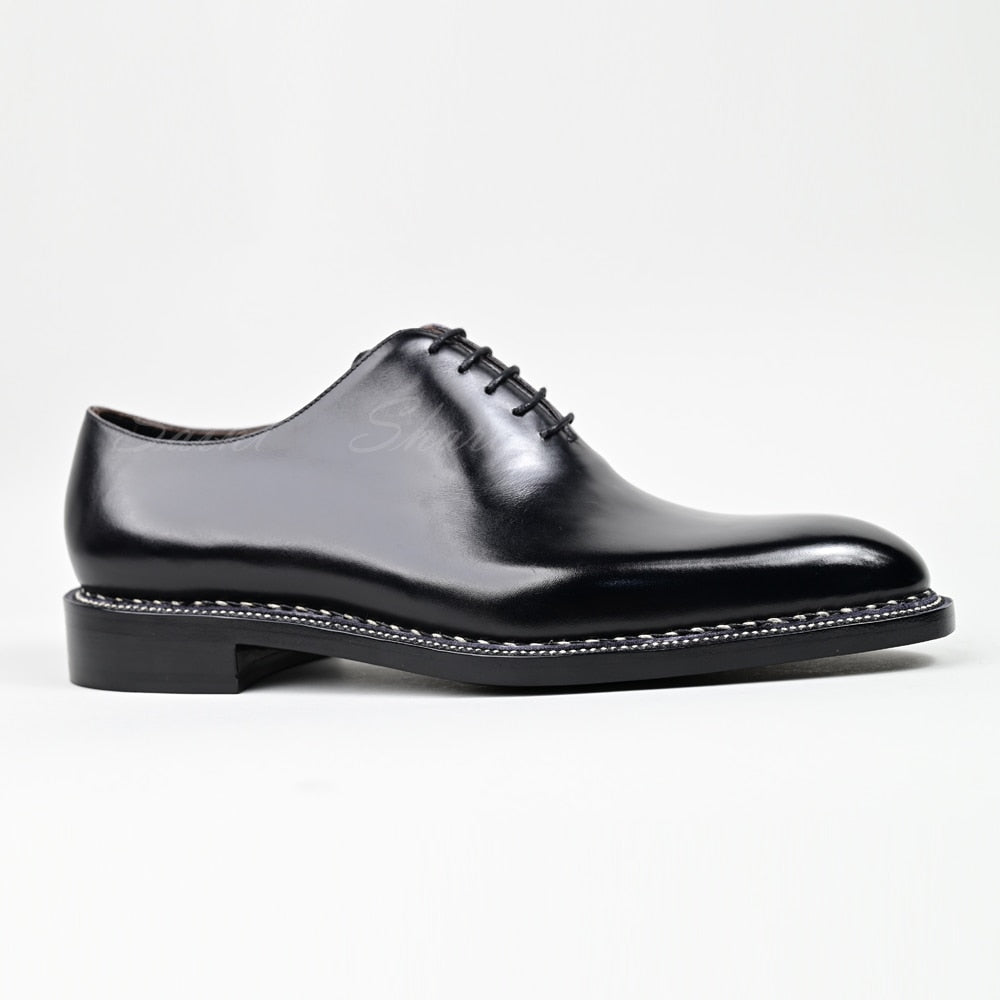 Hand sewn high quality calfskin luxury men's shoes business office dress wedding Oxford Shoes