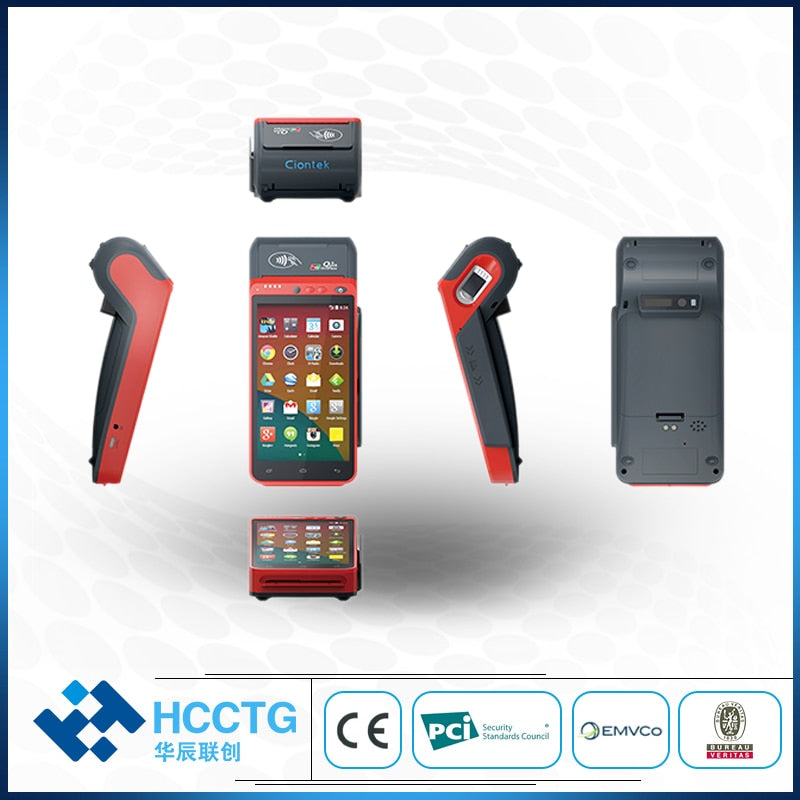 Handheld Android 9.0 Portable RAM 2GB & ROM 16GB Biometric Fingerprint POS Terminal With Printer Z100C Retail Sales Machine