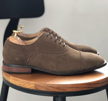 將圖片載入圖庫檢視器 Handmade Dress Shoes Men Nubuck Genuine Leather Lace Up Smart Casual Shoes Patchwork Sewing Plus Size 47 Male Oxfords
