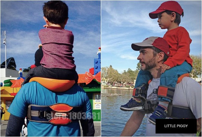Hands Free Shoulder Carrier with Ankle Straps and Cushioned Hip Seat Nylon Child Strap Rider travel back frame infant saddle