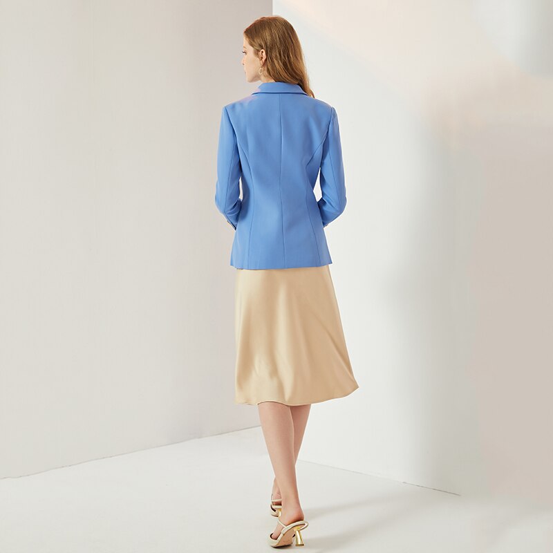 HarleyFashion Unique Design High Quality Runway Candy Color Slim Formal Blazers Buttons Solid OL Women Blazers