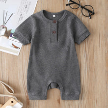 將圖片載入圖庫檢視器 Summer Newborn Kid Baby Girl Romper Clothes 0-24M Short Sleeve Solid Jumpsuits Outfits 6 Colors
