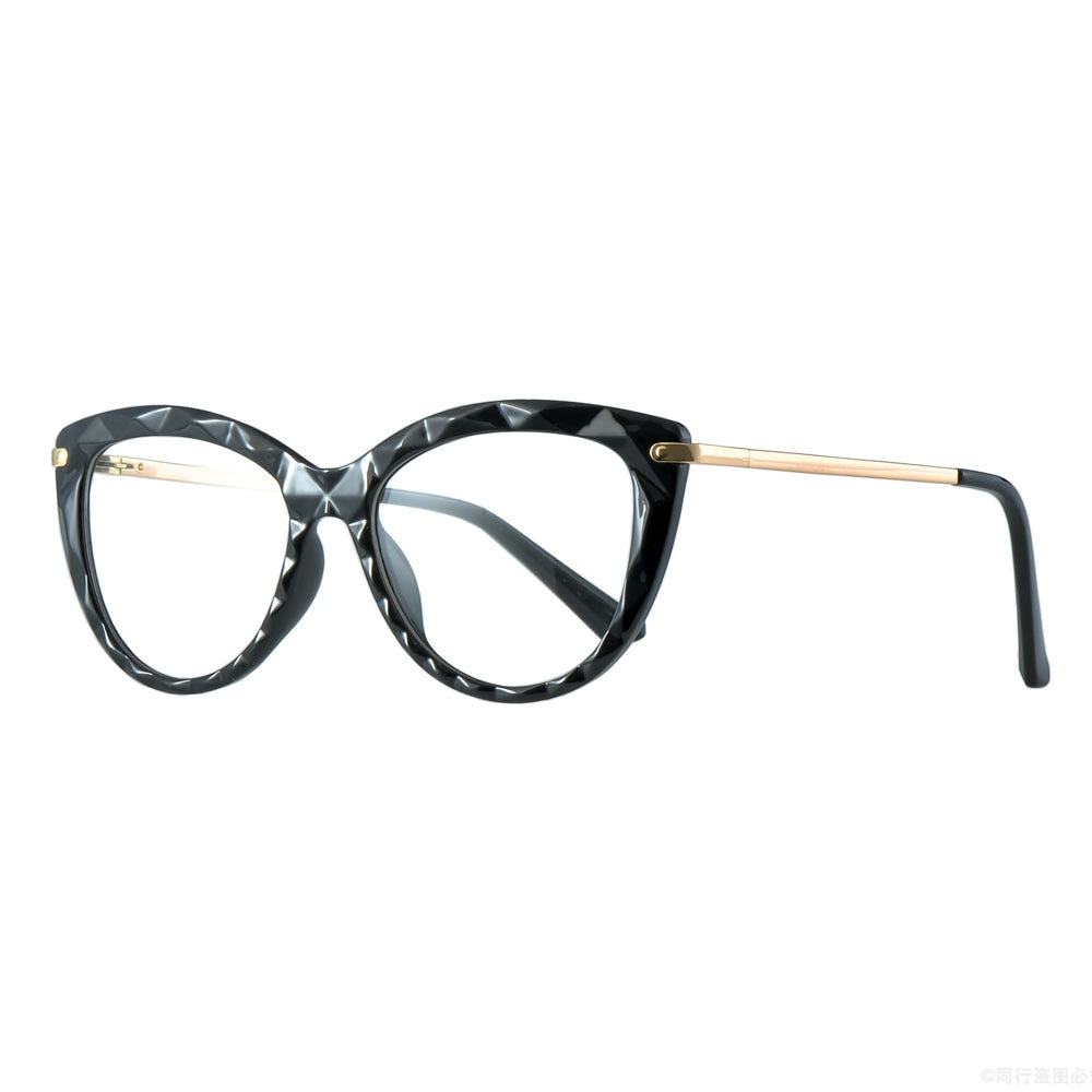 51009 Plastic Titanium Glasses Frames Cat Eye Women Diamond Bump Optical Fashion Computer Glasses