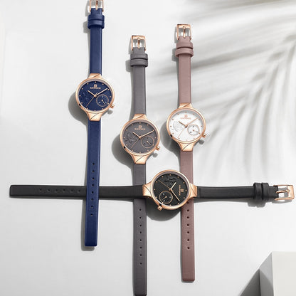 NAVIFORCE Women Watches Top Brand Luxury Fashion Female Quartz Wrist Watch Ladies Leather Waterproof Clock Girl Relogio Feminino