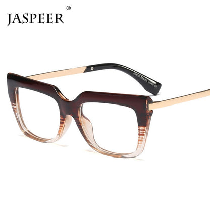JASPEER Retro Cat Eye Glasses Frame Women Vintage Eye Glasses Female Brand Designer Computer Eyeglasses Ladies Optical Frames