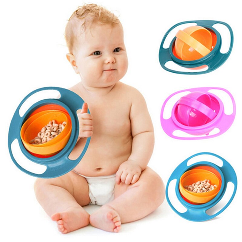 Gyro Bowl Dishes Anti Spill Bowl Smooth 360 Degrees Rotation Gyroscopic Bowl For Baby Kids