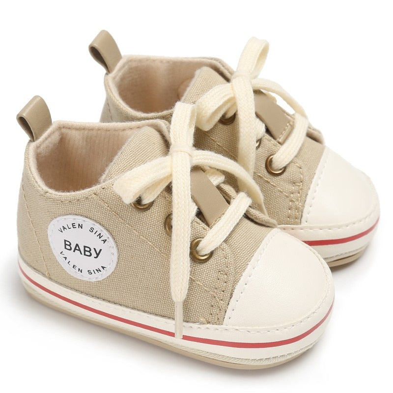 Newborn Canvas Sneakers Cotton Comfort Breathable First Walkers Crib Shoe Anti-Slip Unisex Toddler Baby Infant Boy Girl Shoes