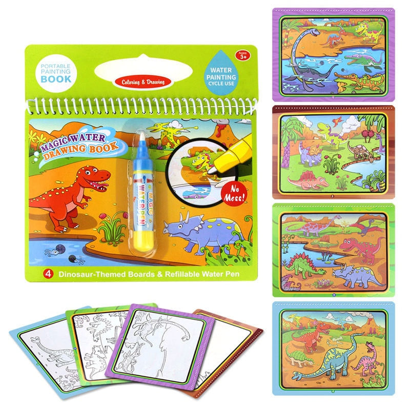 8 Styles Magic Water Drawing Book Coloring Doodle & Magic Pen Drawing Toys Early Education For Kids Birthday Gifts Puzzle Toys