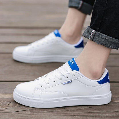 Men's White Sneakers Plus Velvet Warm Winter Shoes For Men Shoes Casual Lace Up PU Leather Ankle Boots