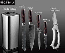 Load image into Gallery viewer, XITUO Kitchen Chef Set Knife Stainless Steel Knife Holder Santoku Utility Cut Cleaver Bread Paring Knives Scissors Cooking Tools
