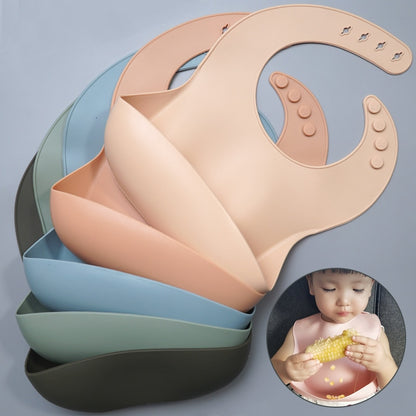 Fashionable Silicon Breastplate Baby Bib Waterproof Solid Infant Bandana Bibs Newborn Feeding Burp Cloth Drooling Scarf Dropship