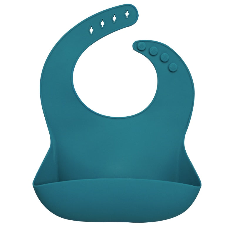 Fashionable Silicon Breastplate Baby Bib Waterproof Solid Infant Bandana Bibs Newborn Feeding Burp Cloth Drooling Scarf Dropship