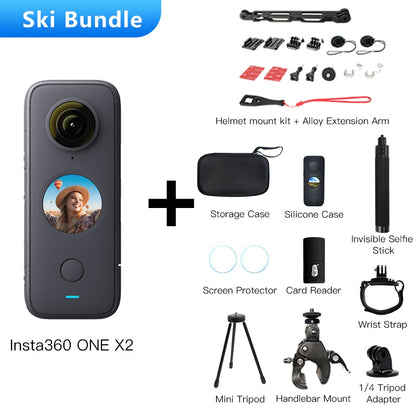 Insta360 One X2 360 Action Camera 5.7K VR Video 10M Waterproof Insta 360 One X2 Pocket Panorama Underwater Helmet Pro Sport Cam