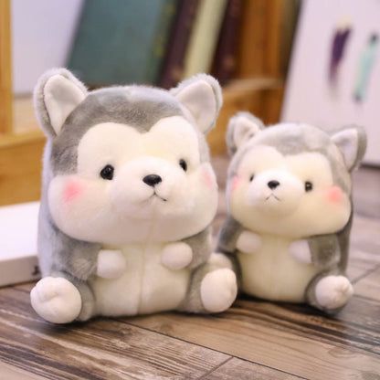 Lovely Round Shape Fat Animals Plush Toys Husky Cow Cat Owl Cute Plush Doll Kids Soft Toys Birthday Gift