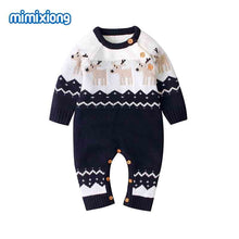 將圖片載入圖庫檢視器 Baby Rompers Christmas Newborn Boys Girls Jumpsuits Costumes Cartoon Knitted Children&#39;s Overalls One Piece Infant Kids Outfits
