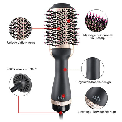 LISAPRO Black Golden Hair Dryer Brush Multifunctional Hair Styling Tools Hair Strightner And Curler Blowout Dryer