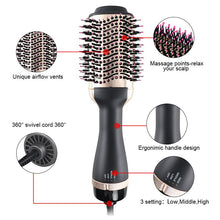 將圖片載入圖庫檢視器 LISAPRO Black Golden Hair Dryer Brush Multifunctional Hair Styling Tools Hair Strightner And Curler Blowout Dryer
