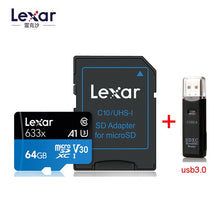 Load image into Gallery viewer, Lexar 633X New Original 95mb/s Micro SD card 512GB 128g 256GB SDXC SDHC Memory Card Reader Uhs-1 For Drone Gopro Sport Camcorder
