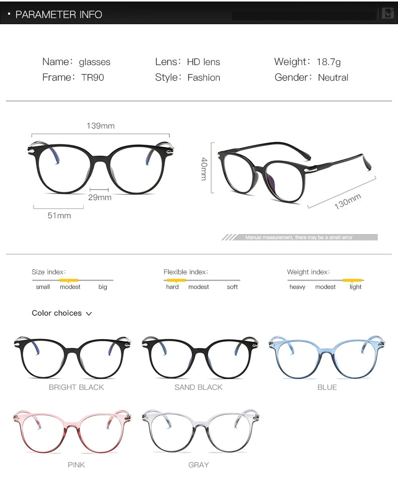Blue Light Glasses Clear Regular Computer Gaming Glasses Fashion Women Eyewear Improve Comfort Anti Blue Ray Eyeglasses For Men