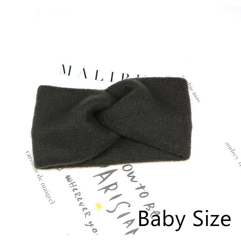 Baby Headband Women Girl Twisted Hair Band Kids Woolen Headwrap Mommy and Me Headbands Toddler Spring Turban Hair Accessories
