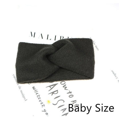 Baby Headband Women Girl Twisted Hair Band Kids Woolen Headwrap Mommy and Me Headbands Toddler Spring Turban Hair Accessories