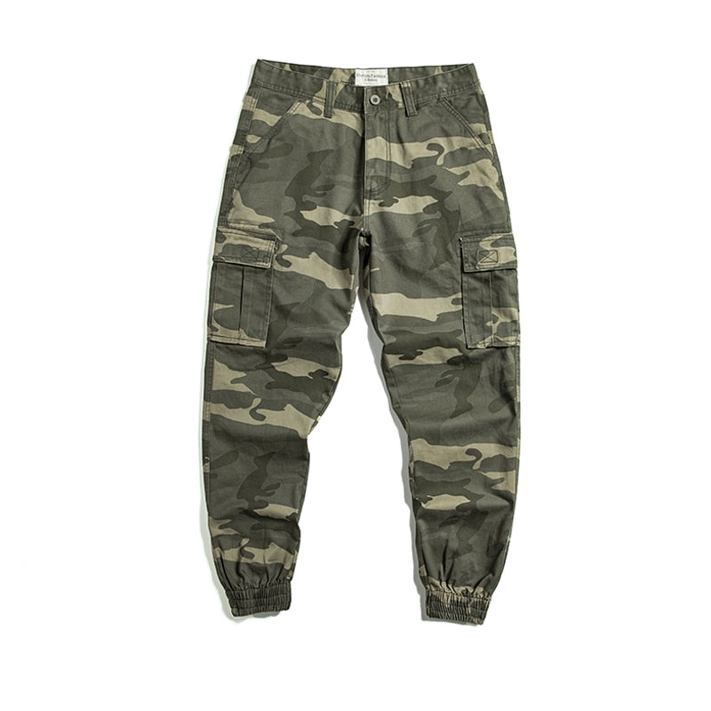 Top Quality Camouflage Cargo Pants Men 100% Cotton Loose Fit Military Pants Khaki Pants Casual Man Trousers Streetwear Joggers