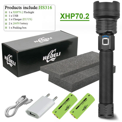 300000 lm xhp90.2 most powerful led flashlight torch usb xhp50 rechargeable tactical flashlights 18650 or 26650 hand lamp xhp70