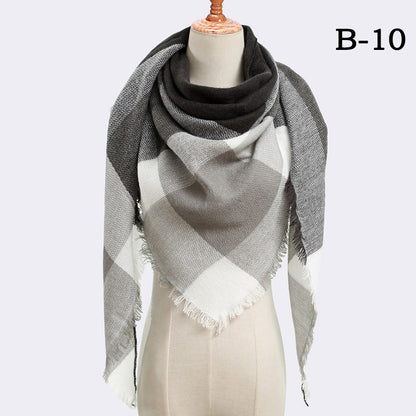 Designer 2020 knitted spring winter women scarf plaid warm cashmere scarves shawls luxury brand neck bandana pashmina lady wrap