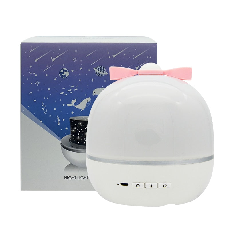 Music Projector Night Light With BT Speaker Chargeable Universe Starry Sky Rotate LED Lamp Colorful Flashing Star Kids Baby Gift