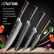 Charger l&#39;image dans la galerie, XITUO 8&quot;inch japanese kitchen knives Laser Damascus pattern chef knife Sharp Santoku Cleaver Slicing Utility Knives tool EDC New
