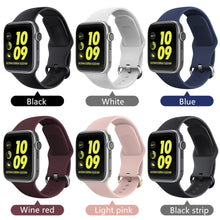 将图片加载到图库查看器，Silicone strap for Apple watch band 44mm 40mm iWatch band 38mm 42mm Sport watchband belt bracelet Apple watch series 3 4 5 se 6
