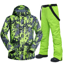 Cargar imagen en el visor de la galería, Ski Suit Men Winter Warm Windproof Waterproof Outdoor Sports Snow Jackets and Pants Hot Ski Equipment Snowboard Jacket Men Brand
