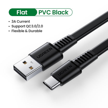 Ugreen USB Type C Charger Cable for Redmi note 8 Samsung Quick Charge 3.0 USB C Fast Charging Cable USB Type-C Wire For Huawei