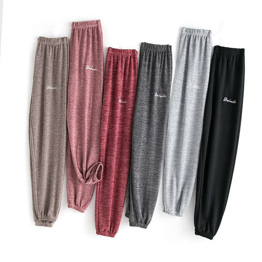 Soft Women Home Pants Casual Ankle-Length Sleep Pants Lounge Wear Women Pajama Pants Elastic Harem Pants Outwear Loose Trousers