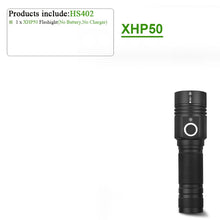 Charger l&#39;image dans la galerie, 300000 lm xhp90.2 most powerful led flashlight torch usb xhp50 rechargeable tactical flashlights 18650 or 26650 hand lamp xhp70
