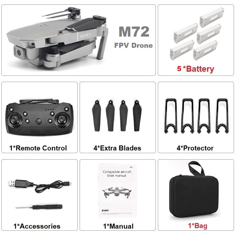 CYMARC M72 FPV RC Drone 4K Wifi HD Camera Mini Drone Optical Flow RC Quadcopter Helicopter Dron VS E68 SG107 S66