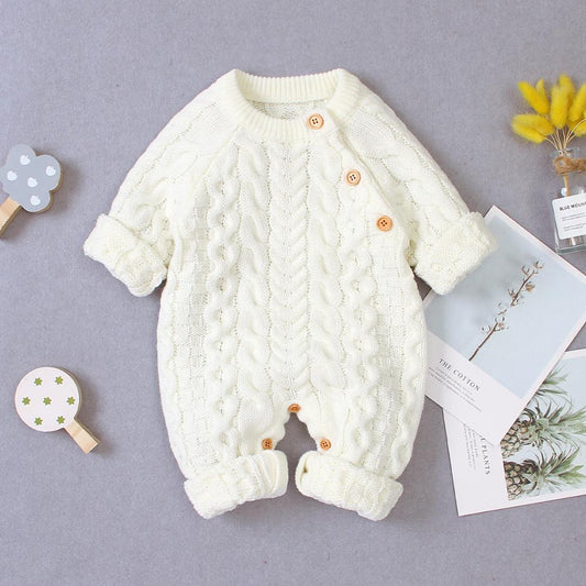 Baby Rompers Long Sleeve Winter Warm Knitted Infant Kids Boys Girls Jumpsuits Toddler Sweaters Outfits Autumn Children's Clothes