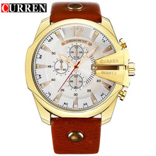 Load image into Gallery viewer, Men Luxury Brand CURREN New Fashion Casual Sports Watches Modern Design Quartz Wrist Watch Genuine Leather Strap Male Clock
