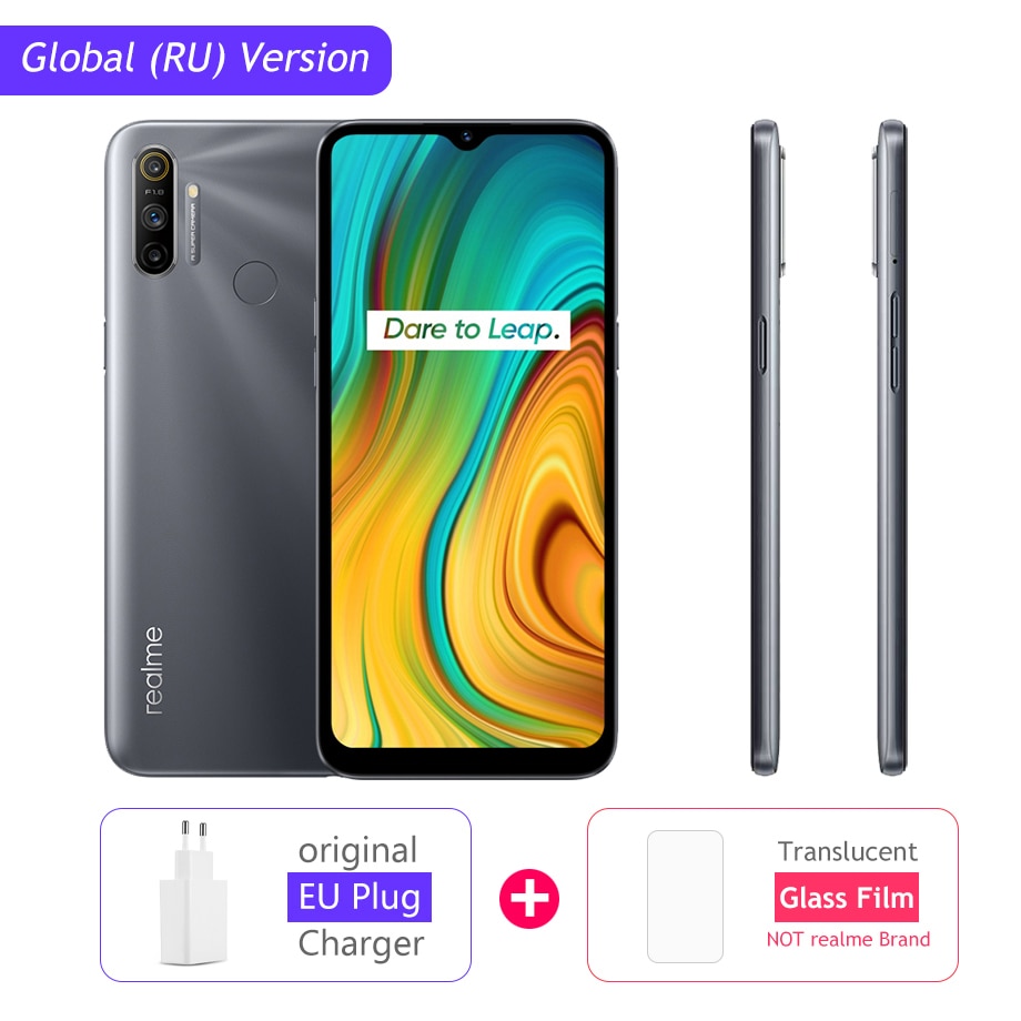 realme C3 Unlockphone 3GB RAM 64GB ROM Mobile Phone Helio G70 12MP Camera 6.5" Mini-drop Fullscreen 5000mAh NFC Smartphones