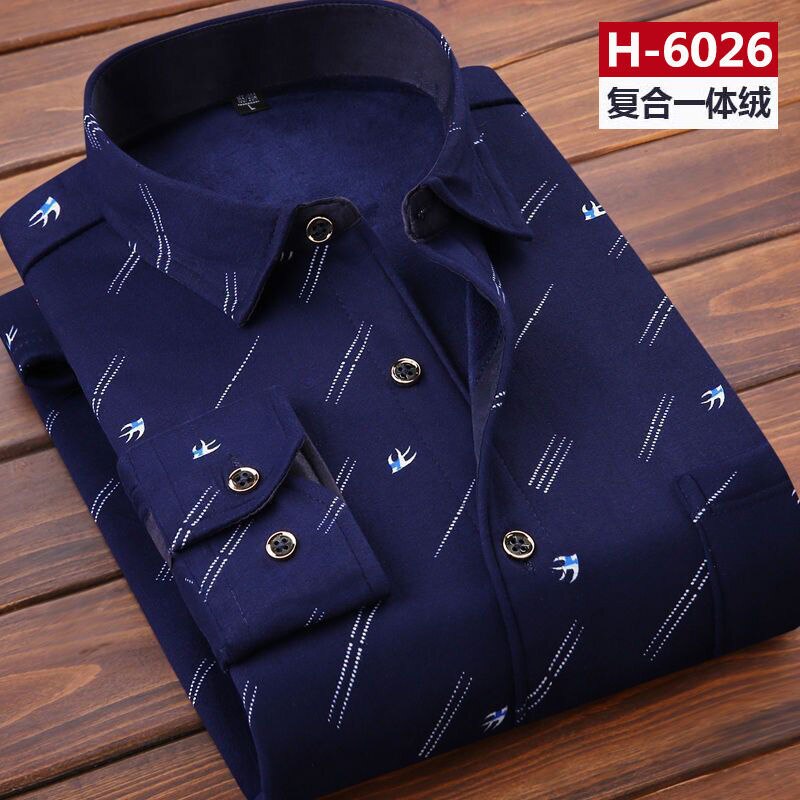 Men thermal shirt Winter Thick Flannel Warm Plaid Dress Shirts Long Sleeve Men's Work Shirts Casual Slim Fit thermo shirts 6XL