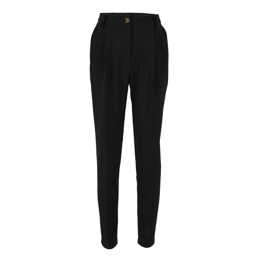 Mnealways18 Vintage Zipper Khaki Trousers Women High Waist Office Pants Ladies Brown Trousers Work Wear Autumn Long Pants 2020
