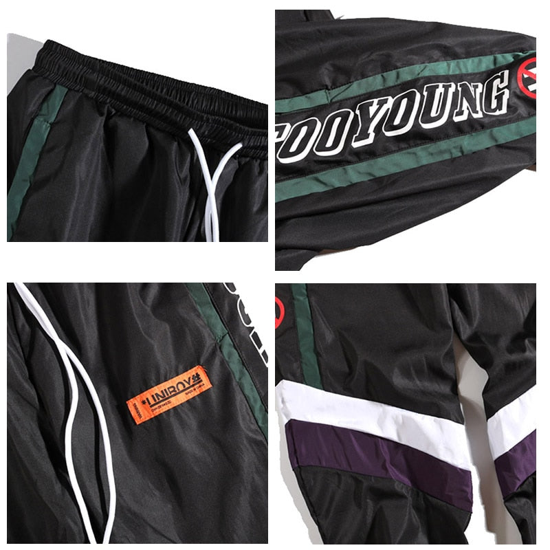 Harajuku Unisex Pants Joggers Retro Color Block Patchwork Jogging Running Hip Hip Harem Pant Streetwear Thin Sweatpant Trousers 2020 Track Pant Autumn