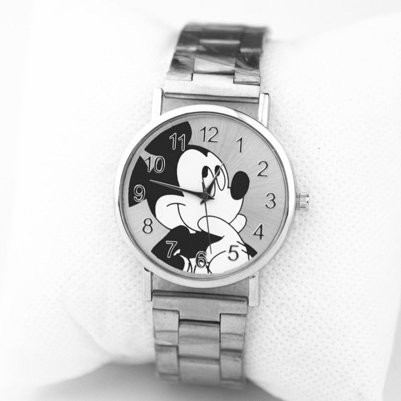 Fashion Cartoon Mickey Women Watch Men Transparent Hollow Quartz Watches Leather Strap Kid Wristwatch Girl Gift Relogio Feminino