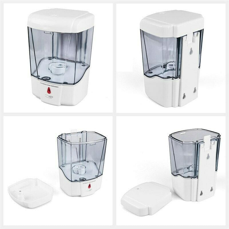 700ml Automatic Sensor Soap Dispenser Wall Mounted Bathroom Liquid Sanitizer Dispenser Touchless Kitchen Household Soap Dispense