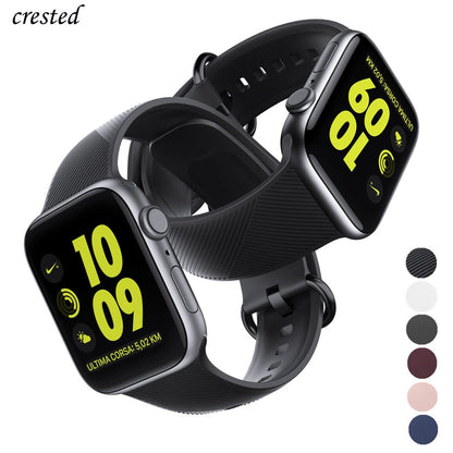 Silicone strap for Apple watch band 44mm 40mm iWatch band 38mm 42mm Sport watchband belt bracelet Apple watch series 3 4 5 se 6