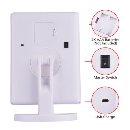 Makeup Mirror LED Touch Screen 22 Light Table Desktop Makeup 1X/2X/3X/10X Magnifying Mirrors Vanity 3 Folding Adjustable Mirror